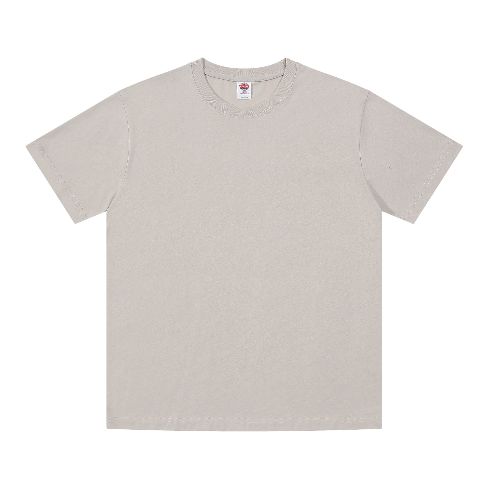 Velvet cotton short sleeve T-shirt with a round collar