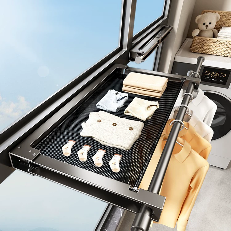 Невидимая сушилка для одежды, складная сушилка для одежды на внутреннем балконе, выдвижная штанга для сушки носков, подвесная штанга для домашнего использования.