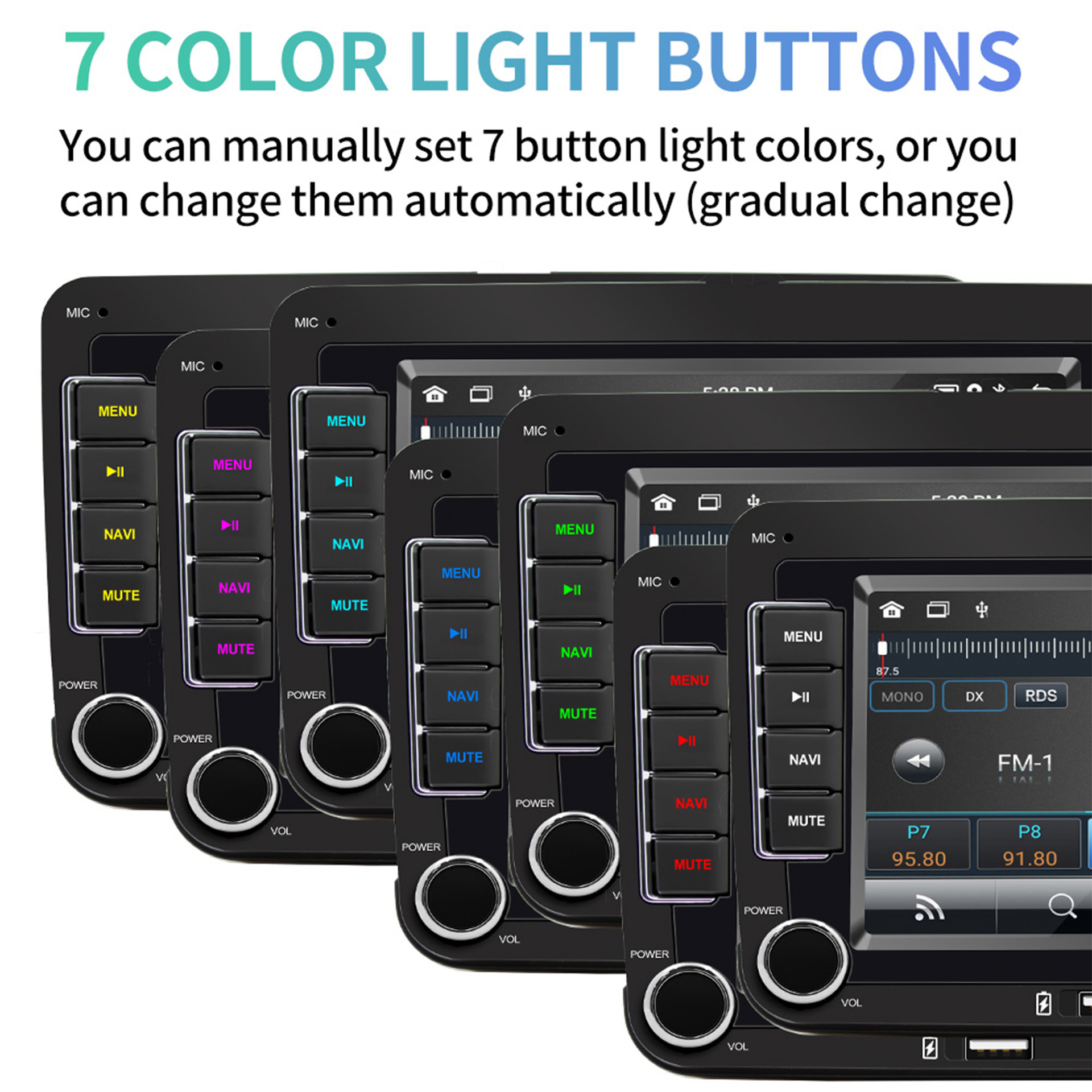 7inch Dual-Disk Car Bluetooth Mp5 Wired Android Auto Wireless Carplay Gps Navigation Suitable for Volkswagen