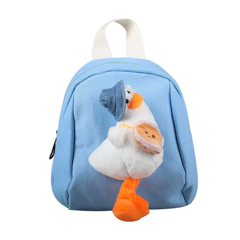 Niños lindo pequeño bolso de dibujos animados pato niños y niñas mochila de lona excursión de Kindergarten mini mochila moda