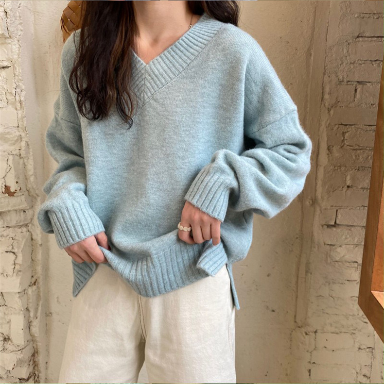 優しいvネックセーターの女性の新商品の早春服はデザイン感を高めます。|undefined