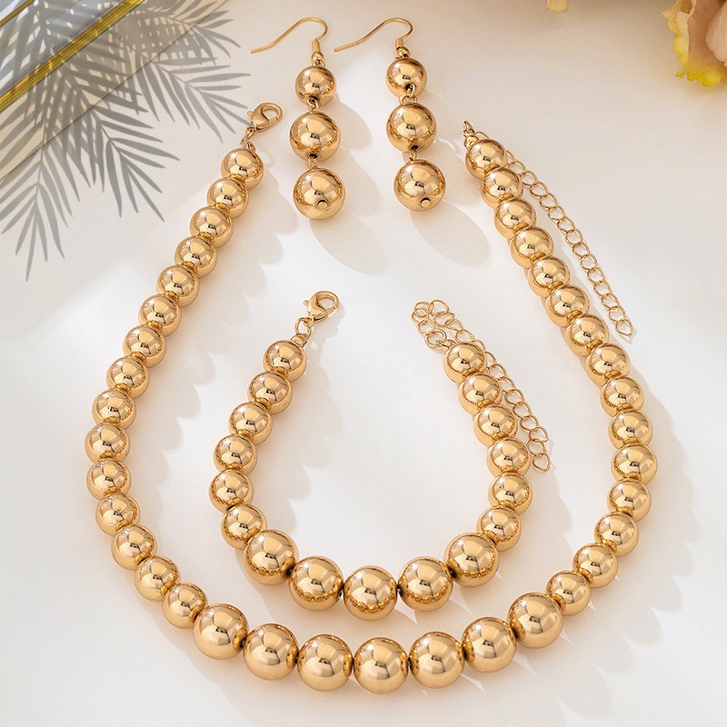 Cyber Stil Perlenkette Armband Und Ouerring Set Modesch_voghion.com