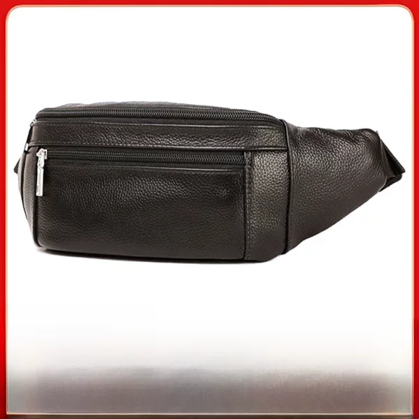 Men's Bag Cross-border Men's Waist Bag Waist Bag Men's Body-fitting Crossbody Bag Head Layer Cowhide Men's Bag Fashionable Business Commuter Chest Bag