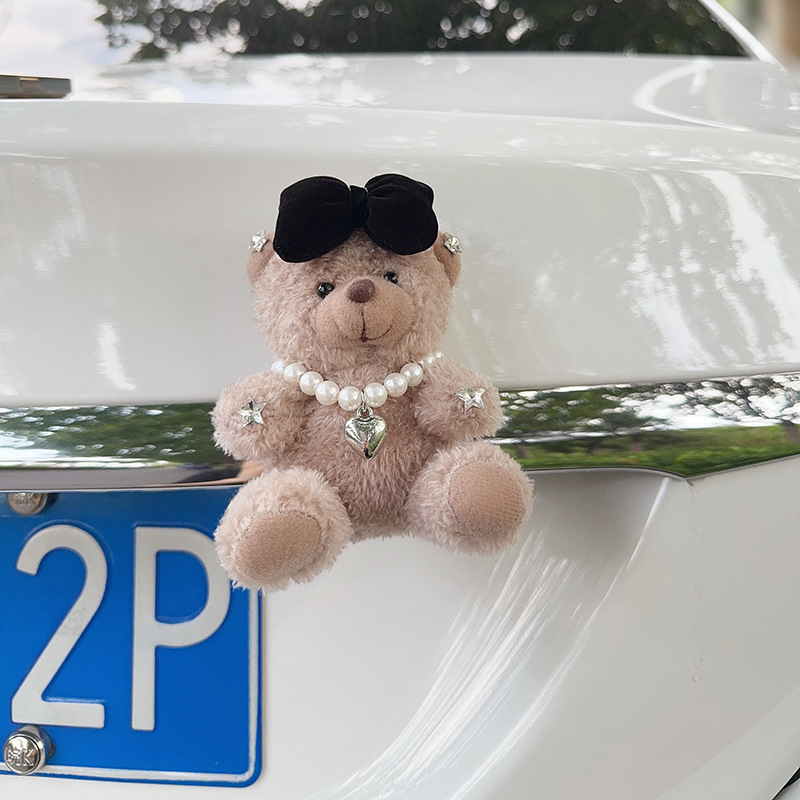 Colgante de cola de automóvil lindo peluche oso muñeca muñeca baúl de automóvil decoración de decoración de motocicleta eléctrica