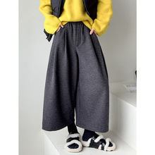 橘芷冬季新款加厚韩版简约气质垂感遮肉高腰八分裤休闲百搭66101