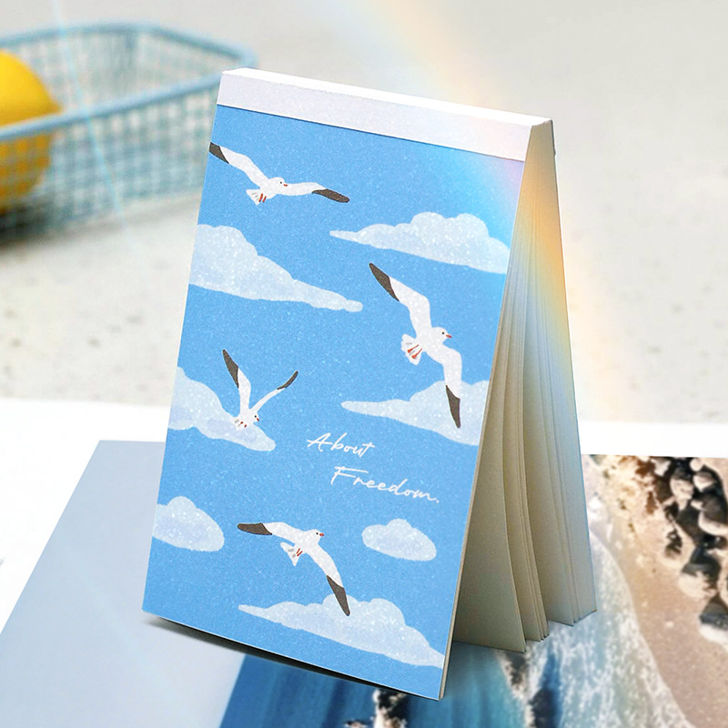 NOTE FOR Mini empaquetado en plástico Floating Light First Day Series Cuaderno de mano lindo coreano Cuaderno de mensaje de estudiante