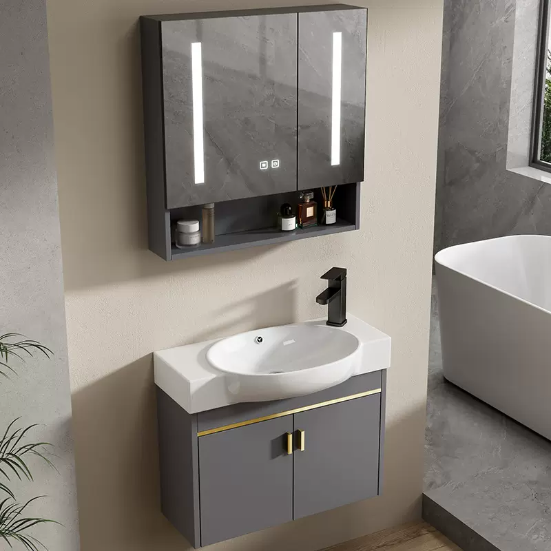 小户型卫生间挂墙式迷你洗手盆柜组合洗脸盆一体洗漱台超窄长跨境