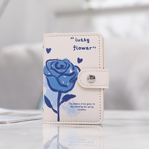 Flower color printed pattern card holder anti-degaussing 20 card slots credit document card holder large capacity document holder