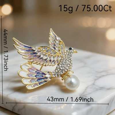 Chinese-style enamel magpie brooch, high-end mixed-color animal brooch accessory, cheongsam pin, direct supply for cross-border wholesale (Yaxa sancaqları) - a