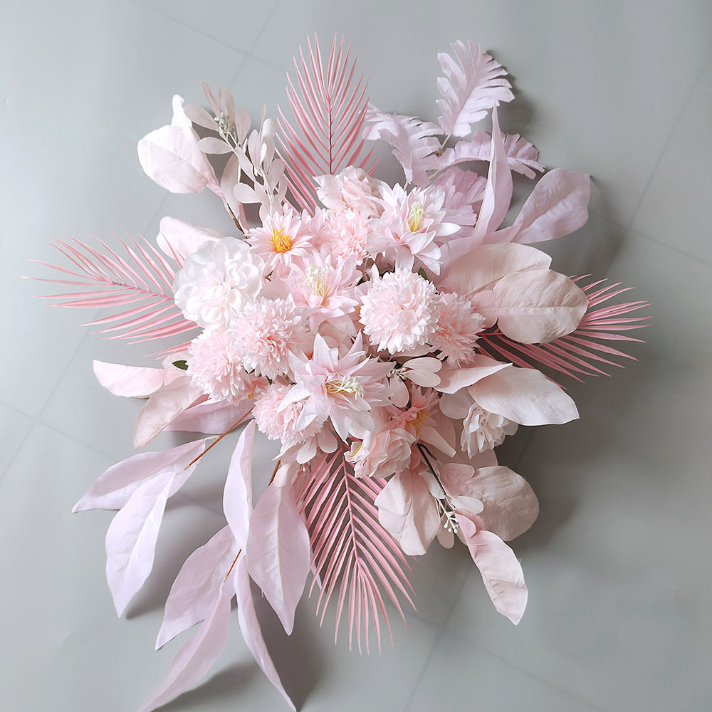 Flores de simulación decorativas arco transfronterizo guía flor de bienvenida tarjeta de agua rosa flores de fondo de boda