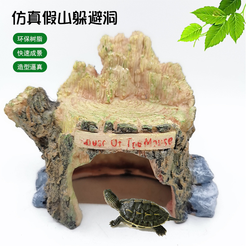 Caja de alimentación de reptiles, caja de paisajismo, araña, escorpión, guardián, lagarto, tortuga, cueva del árbol, casa de refugio, cueva, mascota de escalada, decoración de paisajismo