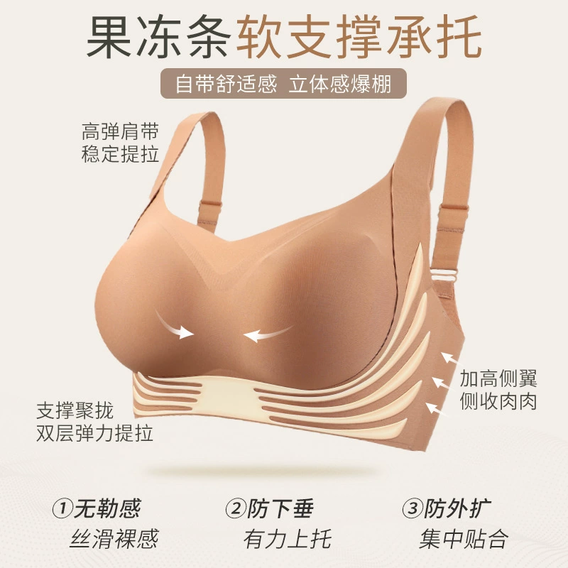 Underwear, supporting push up bra, bra top, thin wireless bra, plus size, high-quality style