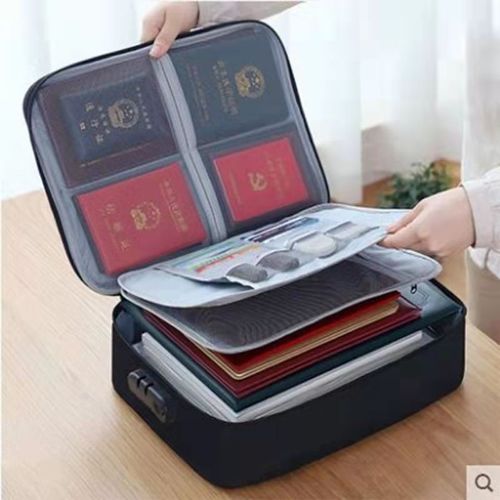 【Five-Layer Document Bag】New Cross-Border Document Storage Bag Multifunctional Large Capacity Storage Box Document Bag