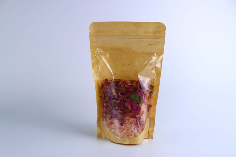 新款跨境牛皮纸密封袋香薰浴盐 袋装干花海盐精油清洁喜马拉雅盐|undefined