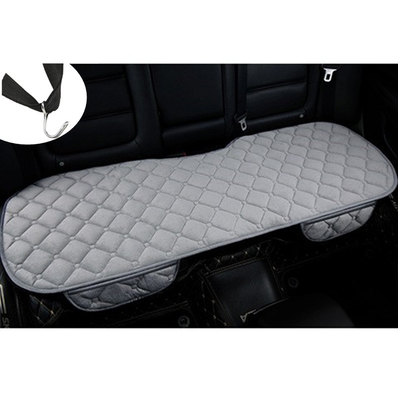 Piece Non-Slip, Qìchē Seat cushion, seat cover - rhombus-plush-elegant-gray-rear-row-with-pocket-and-hook