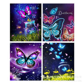 满钻5d钻石画,蝴蝶图片艺术马赛克刺绣套件,卡通墙面装饰观画