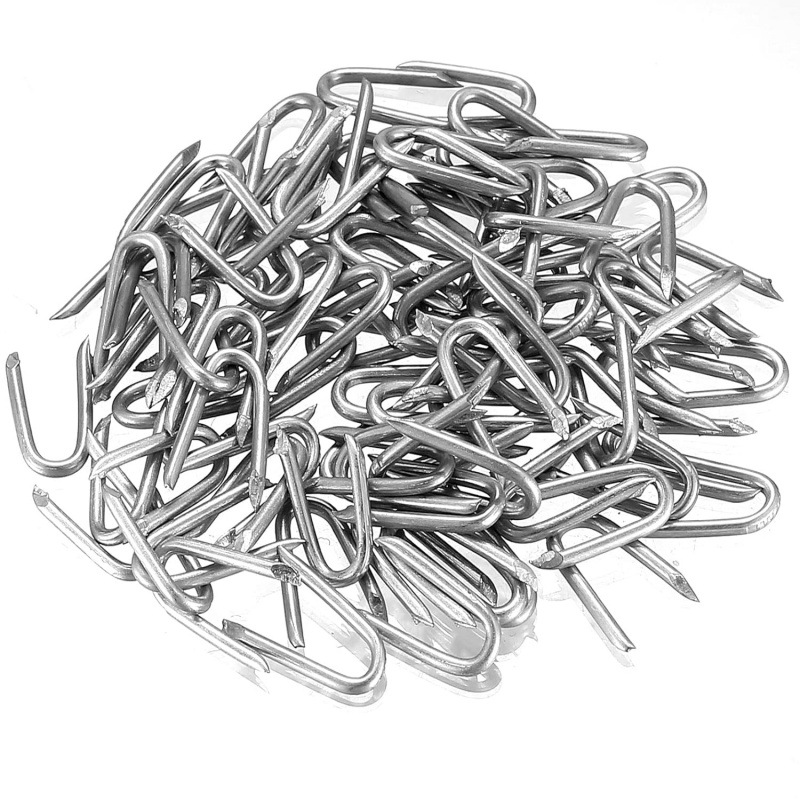 Transfronterizo - Temu 250 piezas de clavos de valla pesados U-Fixer clavos para vallas de malla de alambre trenzado