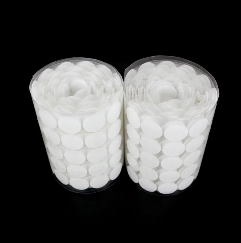 圆点冲型魔术贴 尼龙双面强力背胶粘扣带子母扣安静书圆形魔术贴