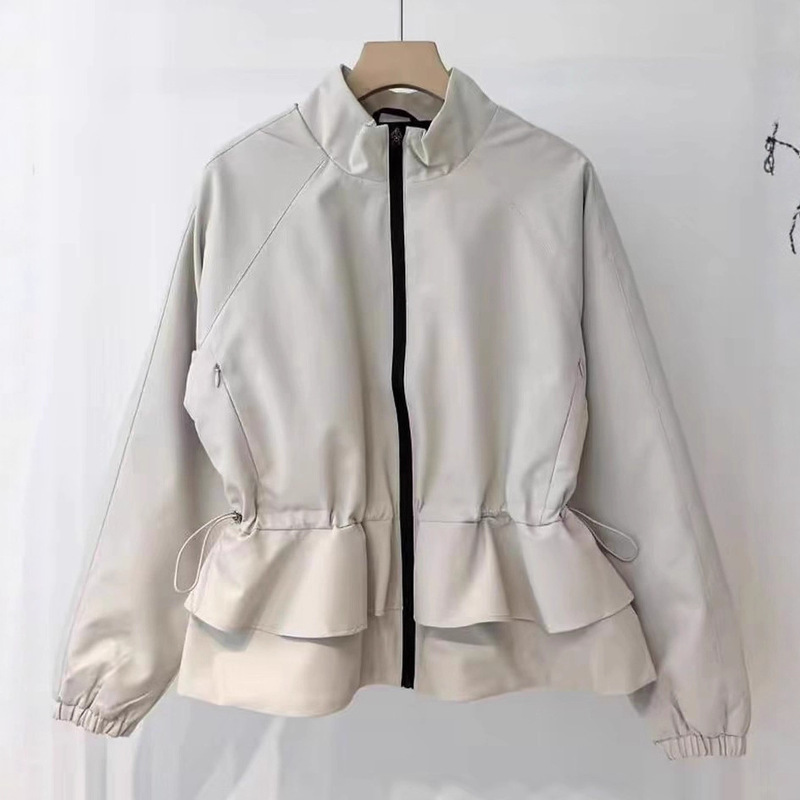 2026 Autumn New Korean Style Loose Casual Sports 90 White Goose down down Jacket Stand Collar Zipper Short Jacket for Women