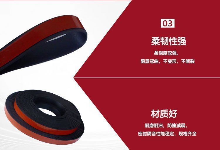 Self-adhesive wear-resistant rear seat rain curtain sealing strip for tricycles, suitable for Jinpeng SU, windproof and rainproof rubber strip