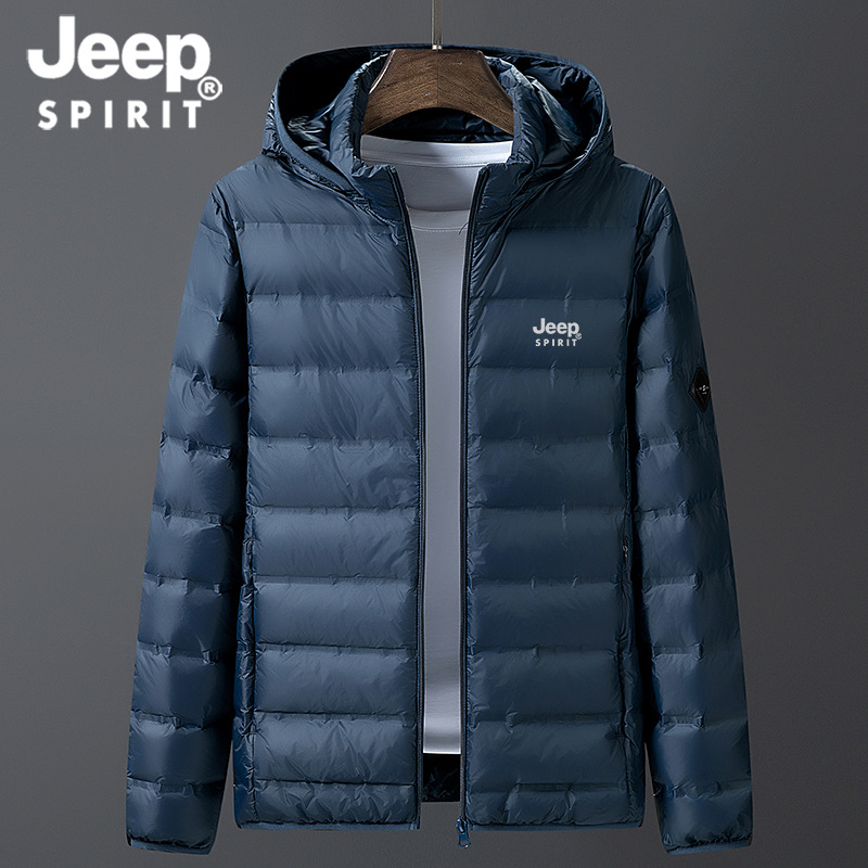 JEEP SPIRIT hombres otoño e invierno ligero abajo chaqueta soporte collar plus tamaño más suelta pato blanco abajo chaqueta hombres