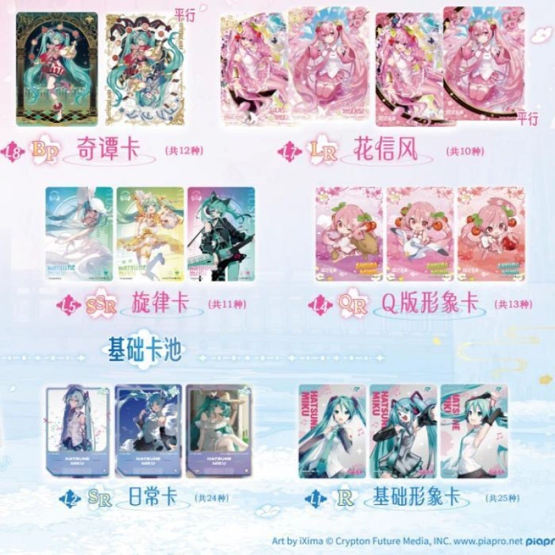 Настольная игра Hatsune Miku Коллекция Карта Сакура Поэзия Первый взгляд Пакет Пятая редакция 5 карт Карт 10м Пак SP SE