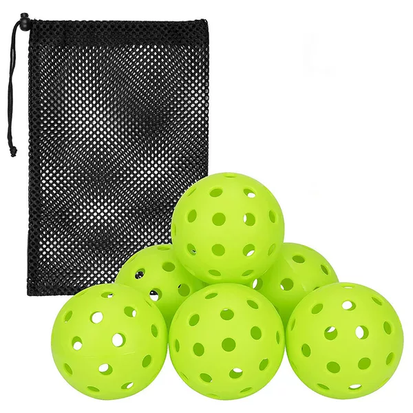 Pickleball Peak Ball Black Mesh Bag 6 Pack 40 Hole 74mm26g Hole Ball PE High Elastic Vo Float