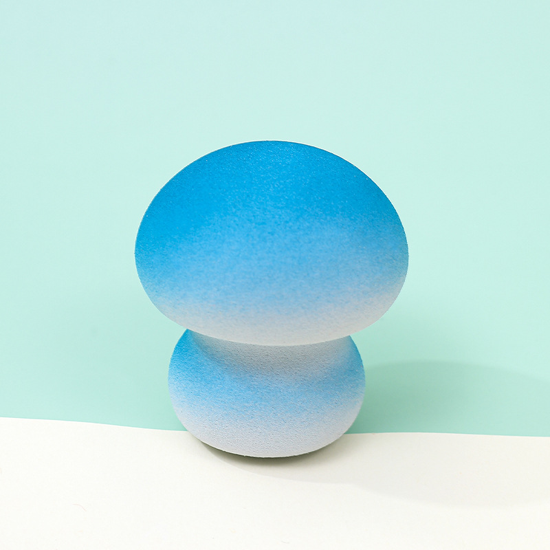Huevo de belleza de cabeza de hongo personalizado de fábrica, no coma polvo, manchas de color degradado, maquillaje sin látex, esponja, huevo de maquillaje