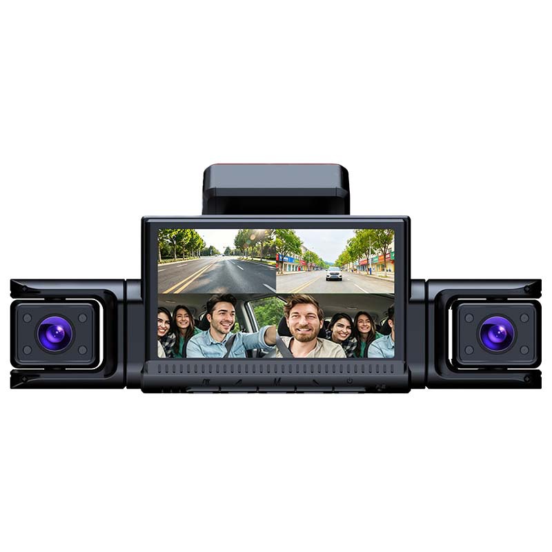 4G Remote Monitoring Quad-Camera 3inch Dash Cam with ADAS Blind Spot Warning and Fatigue Driving Sentry Mode