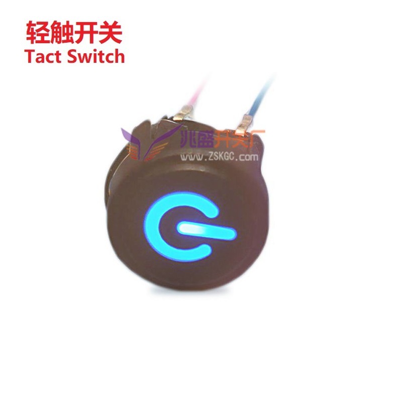 带灯轻触开关圆形 立式LED带灯按键开关 带灯带灯按钮开关圆形