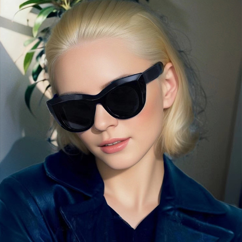 2024 New Sunglasses for Women in Europe and America Sunglasses Fashion Glasses Retro Personalized Cat Eye Sunglasses_voghion.com