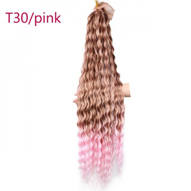 fibra de seda de alta temperatura pelucina de cabello de ganchillo cabello rizado onda profunda cabello Twist fibra de cabello trenzado