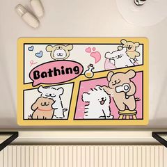 卡通小狗浴室地墊矽藻泥進門吸水防滑腳墊化妝室門口家用速干墊子