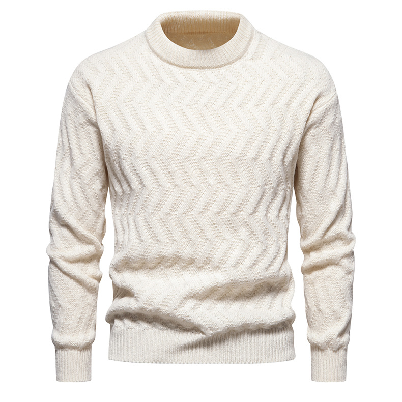 Women's Sweater Twisted Flower Round Neck Solid Colour Pullover_voghion.com