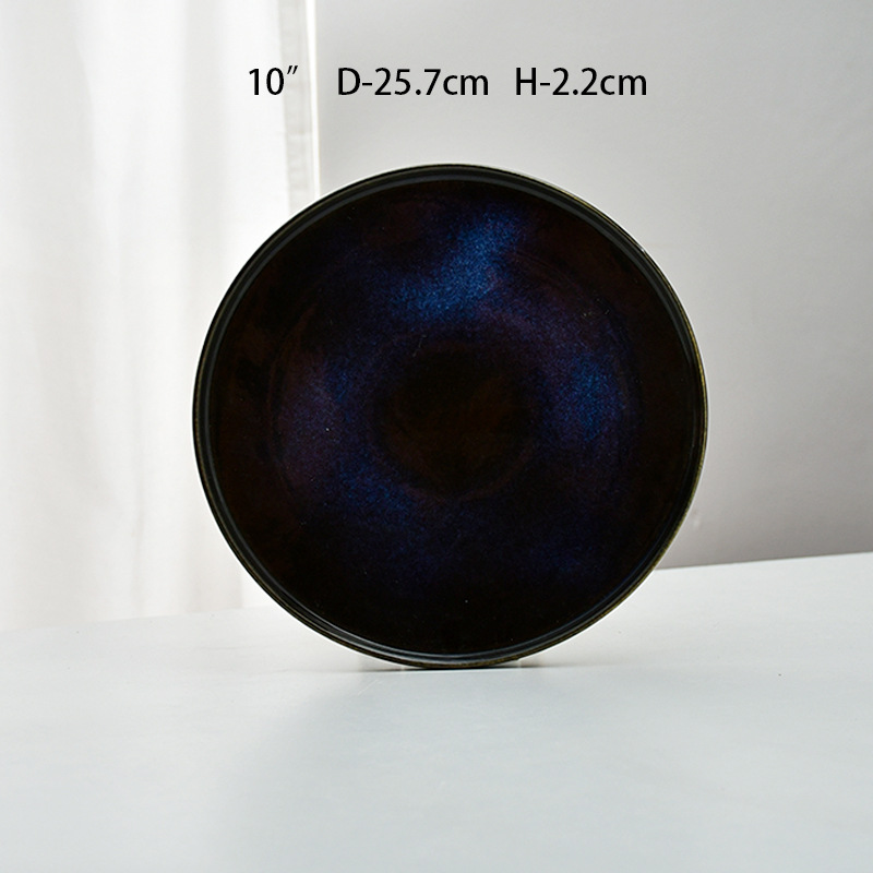 Plato de filete Plato de cerámica de mármol Plato de platos de restaurante Plato de hierba Plato de filete casero Plato de hotel Plato de comida occidental