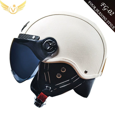 Cold-Proof Safety Helmet, Motosiklet kaskı (dəbilqə) - white-short-tea-mirror