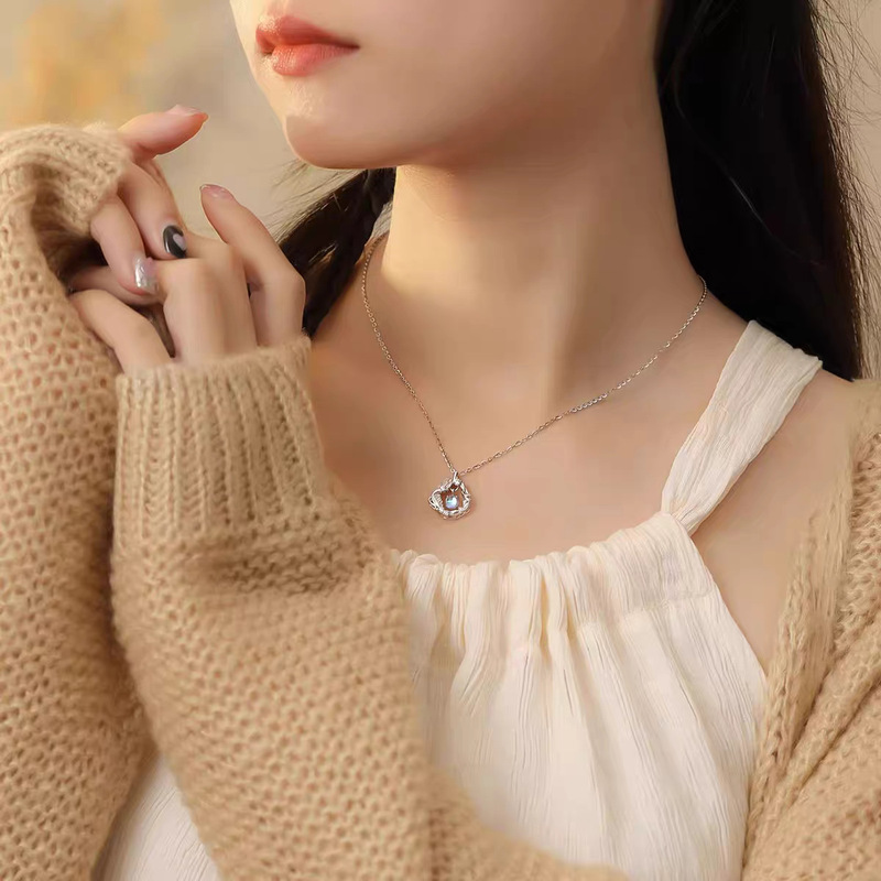 镀银蓝桉与鸟项链女生2025新爆款轻奢小众七夕生日礼物送女友批发|undefined