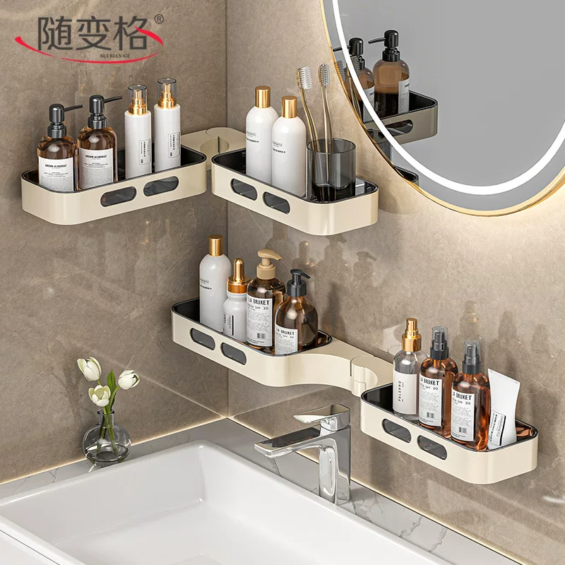 Bathroom corner shelf bathroom triangle shelf punch-free wall hanging toilet washbasin storage rack