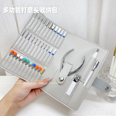 ネイルアート研磨ヘッドツール収納バッグスナップ式多機能デスクトップ死んだ皮切り大容量箱サンダー箱