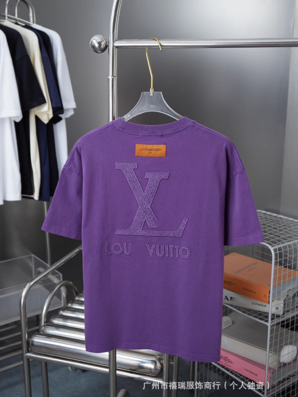 クロスボーダー正規版 Lujia 25ss 刺繍文字ロゴ半袖男女同型ラウンドネック T シャツ、ゆったりと多用途|undefined
