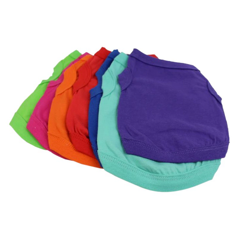 Прямые поставки с фабрики трансграничный жилет для собак из хлопка Amazon сплошной цвет одежда для домашних животных оптом весна и лето тонкий