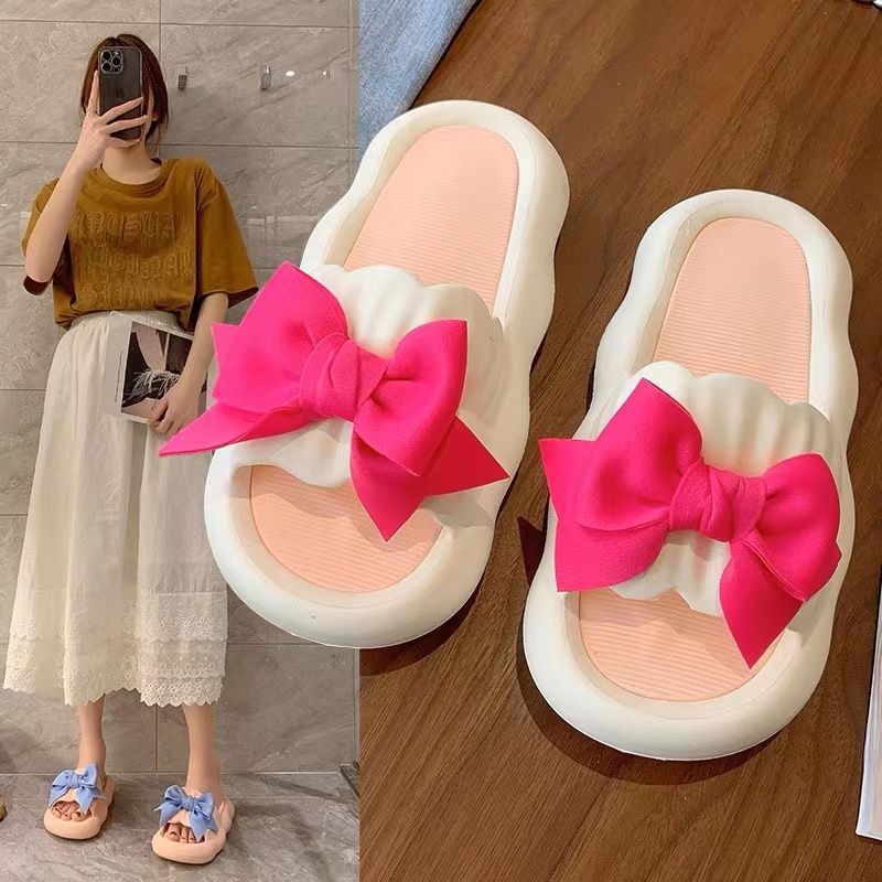 Fairy wind thick soled slippers female summer outside wear 2023 new step on poop feeling soft bottoming light Hudike Street flip-flops