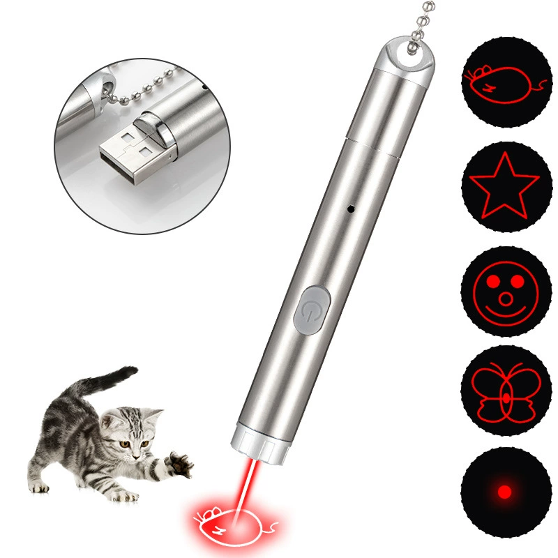 Лазерная указка для кошек с несколькими режимами, перезаряжаемая инфракрасная игрушка-дразнилка для кошек, для самостоятельных игр, товары для животных, лазерный дразнилка для кошек