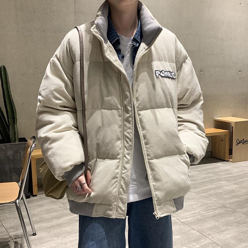 Pana cuello interior color traje de algodón masculino 2023 invierno café marrón abrigo tendencia americana retro pan caliente