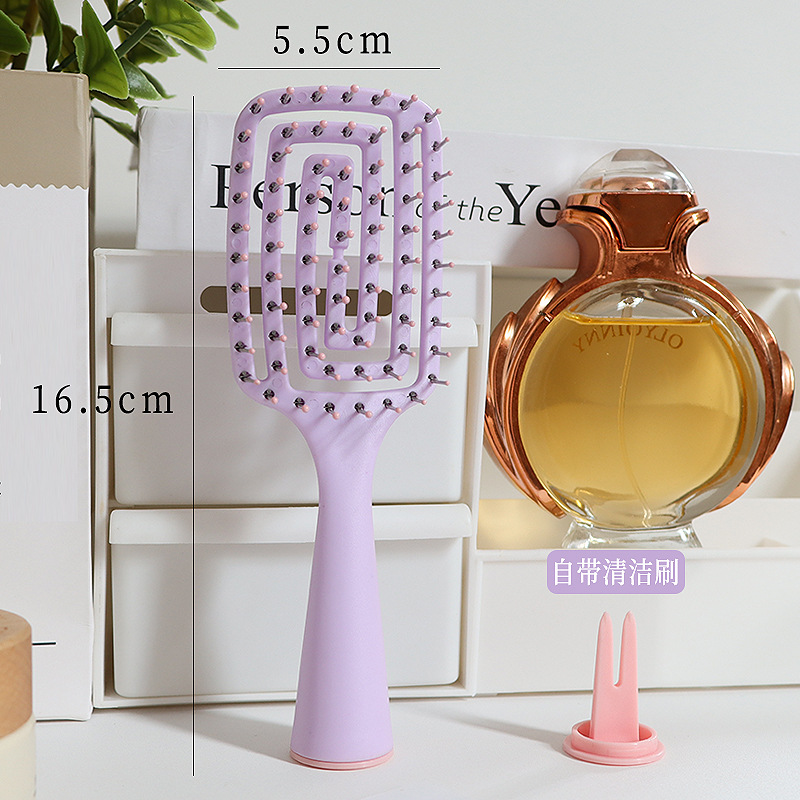 Peine en forma de espalda hueco para el hogar Peine para el cabello de niña de alto valor Peine de masaje esponjoso Costillas de cerdo Peine de curva grande