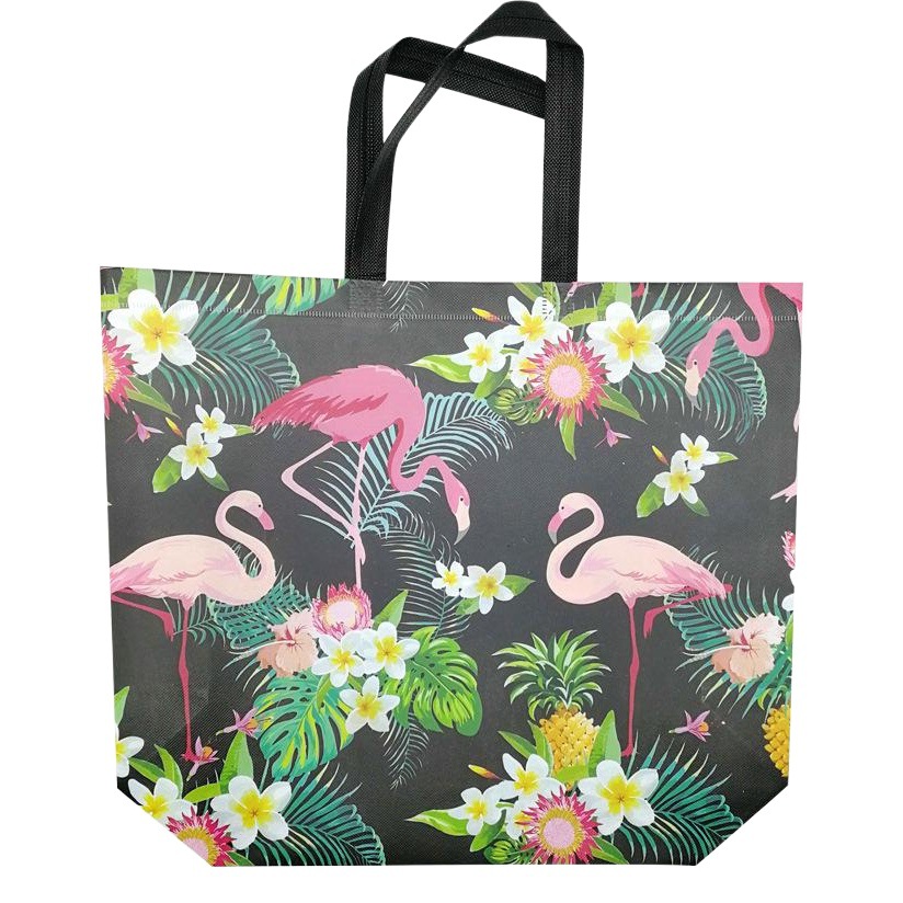 Fábrica recubierta de ropa portátil no tejida bolso de compras de publicidad en stock logotipo impreso