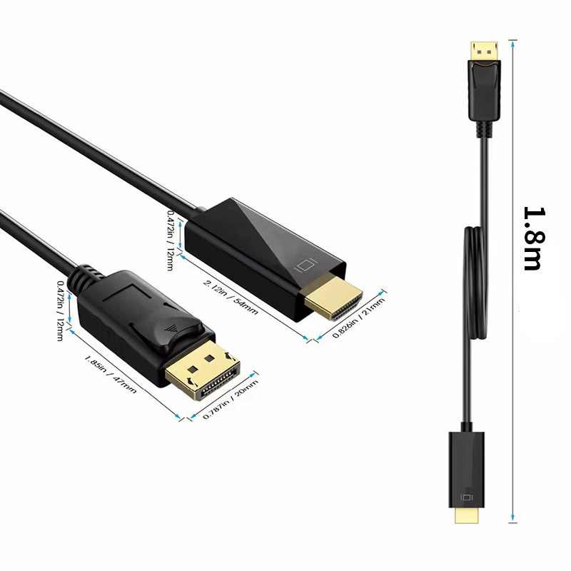 Источник кабель конвертер DisplayPort в HDMI линия 1.8м DP на HDMI HD компьютер вращение кабель