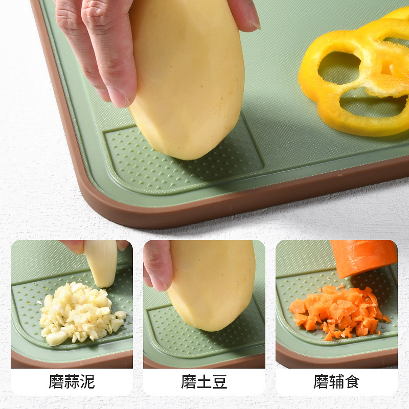 Tablero de verduras de grado alimenticio PE de doble cara tablero de mesa de cocina de corte de frutas tablero de corte de verduras tablero de corte de alimentos suplementarios para bebés