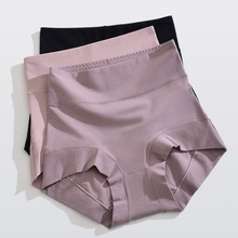 黁白日单外贸女士内裤高腰棉新疆长绒棉收腹提臀裆小平角裤