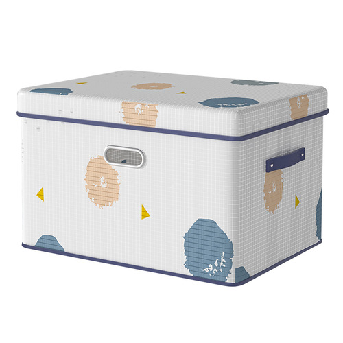 Clothing storage box bedroom underwear storage wardrobe storage moisture-proof PVC household wardrobe storage box with foldable lid